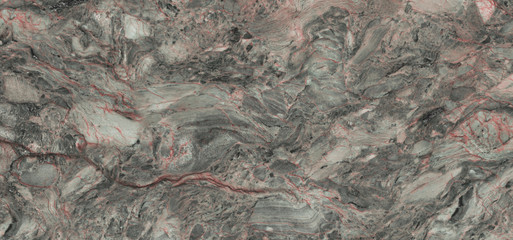 Rustic Marble Texture Background With Cement Effect In Grey Colored Design and Red Curly Veins, Natural Marble Figure With Sand Texture, It Can Be Used For Interior-Exterior Home Decoration.