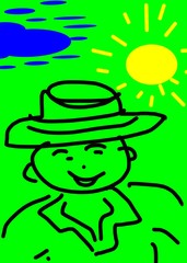 Smiling gentleman in a hat - Lilleaker 