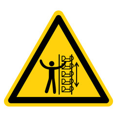 Warning Exposed Buckets and Moving Parts Symbol, Vector Illustration, Isolate On White Background Label. EPS10