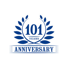 Fototapeta premium 101 years logo design template. One hundred first anniversary vector and illustration.