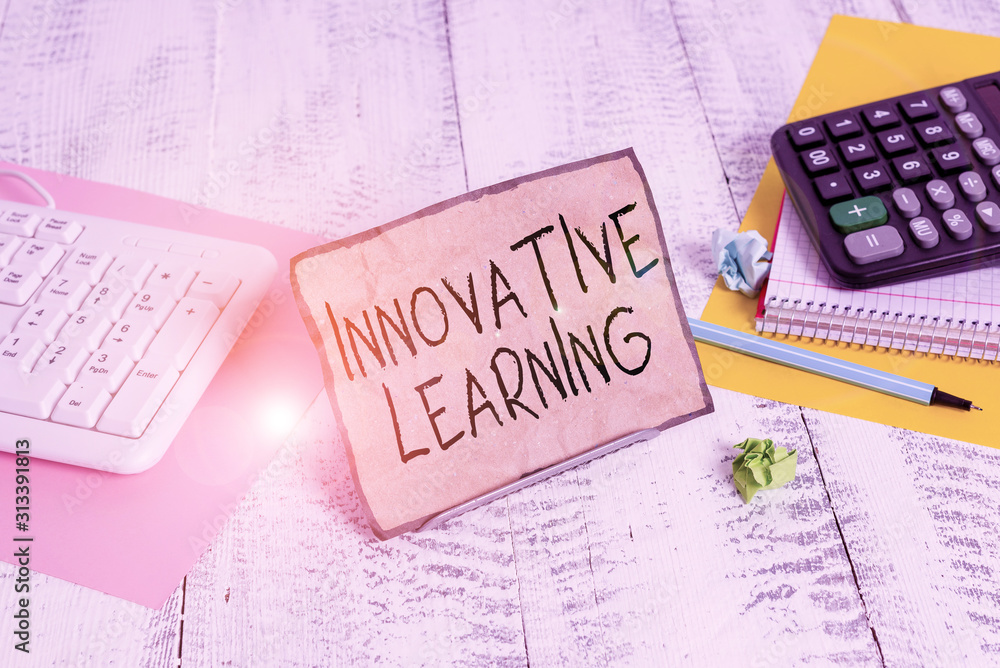 Poster text sign showing innovative learning. business photo showcasing interdisciplinary teaching that sti