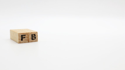 TOKYO, JAPAN. 2020 Jan 5th. Wooden Text Block of FB on Isolated Background