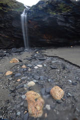 The waterfall at Tregardock Beach North Cornish Coast