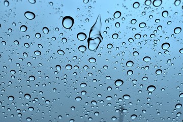 Rain Drops  Water on Window with colored background