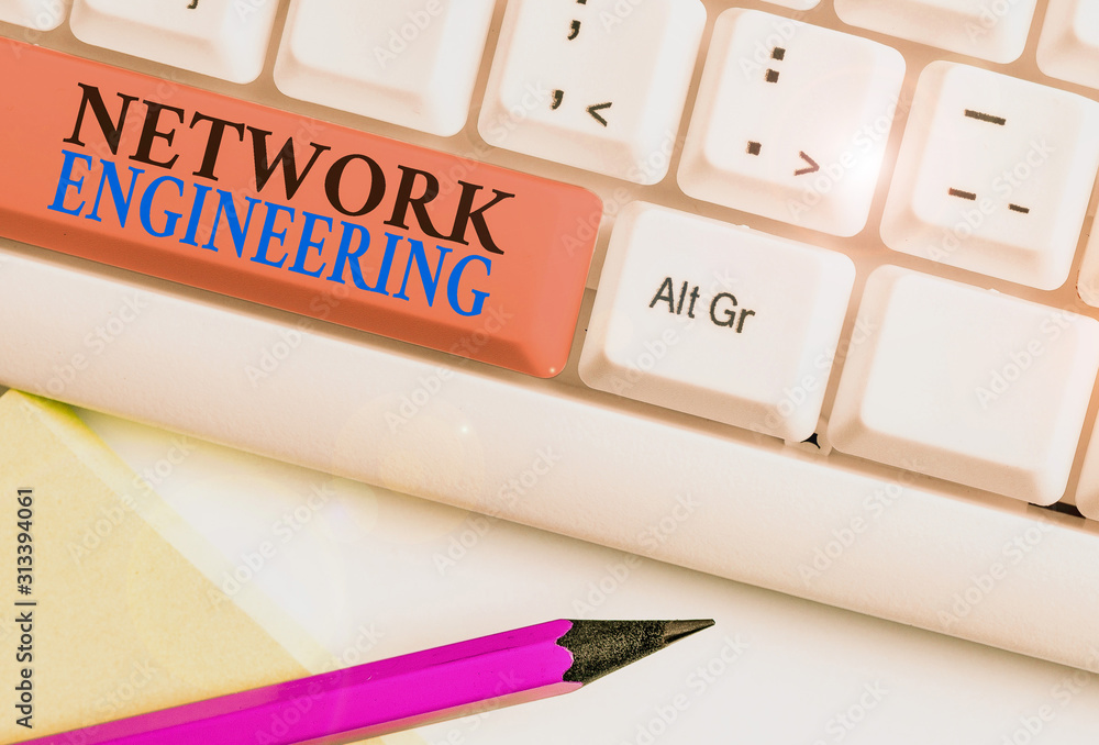 Poster conceptual hand writing showing network engineering. concept meaning field concerned with internetwo