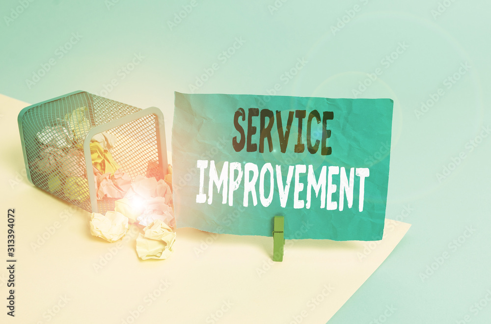 Poster conceptual hand writing showing service improvement. concept meaning continuous actions that lead to