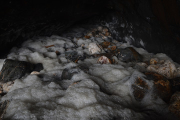 The interior of a sea cave at Tregardock Beach Cornwall