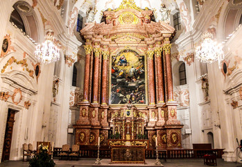 Interior of Jesuit Church. Lucerne, Switzerland