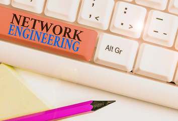 Conceptual hand writing showing Network Engineering. Concept meaning field concerned with internetworking service requirement