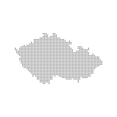 Dotted polka dot particle map of Czech Republic