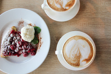 pancakes with sour cream and jam