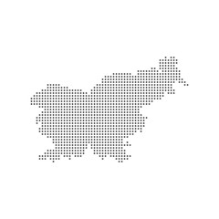 Abstract dotted polka dot pixel particle map of Slovenia. Vector eps10