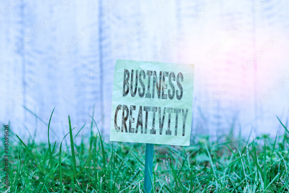 Poster writing note showing business creativity. business concept for act of turning new and imaginative id