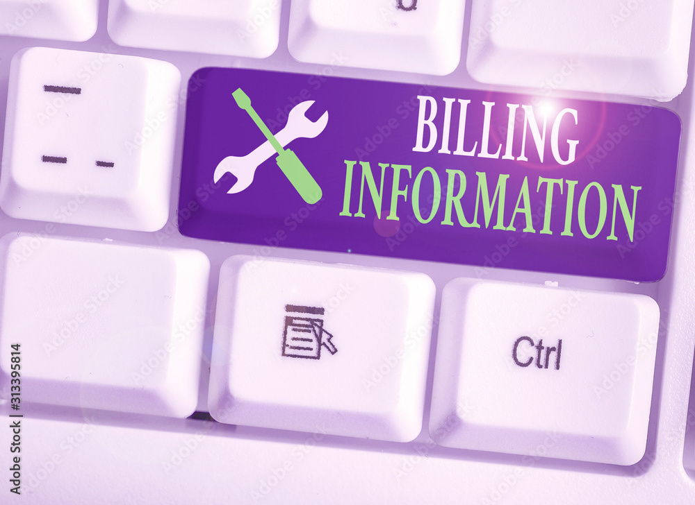 Poster conceptual hand writing showing billing information. concept meaning address connected to a specific