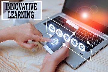 Conceptual hand writing showing Innovative Learning. Concept meaning Interdisciplinary teaching that stirs analytic thinking