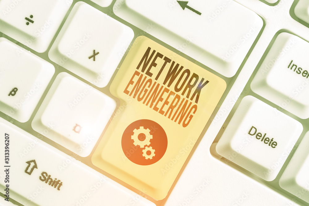 Poster writing note showing network engineering. business concept for field concerned with internetworking 