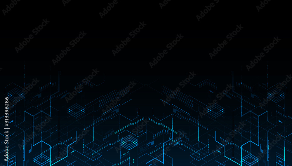 Poster Vector illustration, Hi-tech digital technology and engineering theme
