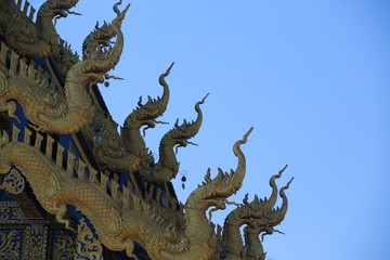 Fototapeta na wymiar Thailand temple decoration of Thai style dragon so call Naga or Nagi