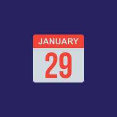 calendar - January 29 icon illustration isolated vector sign symbol