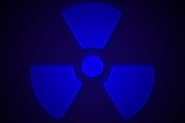 Fondo de símbolo de radiación azul.