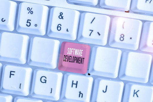Handwriting text Software Development. Conceptual photo software is created using a specific programming