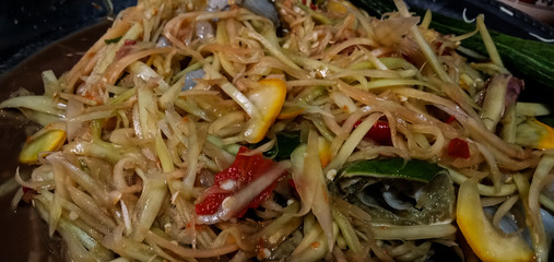 Papaya Salad with Crab and Pickled Fish thai food