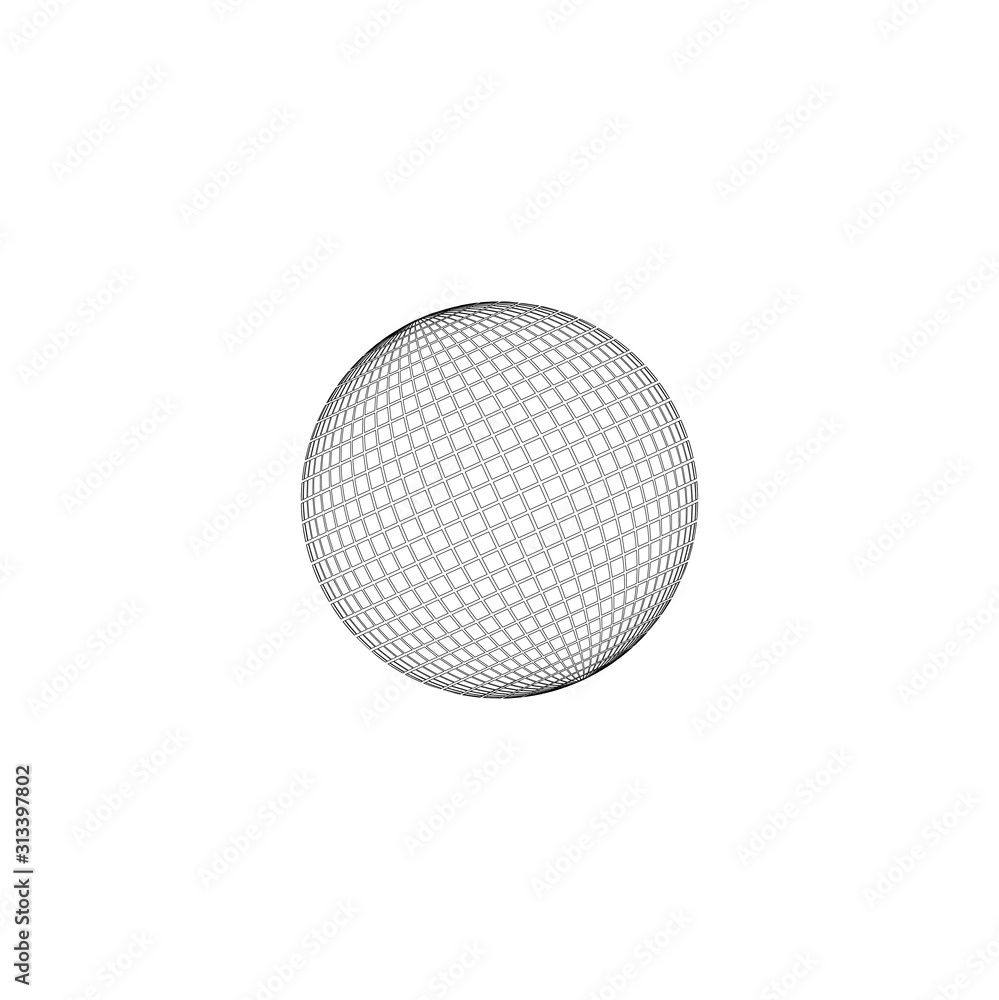 Wall mural disco ball vector icon on a white background. layers grouped for easy editing illustration. for your