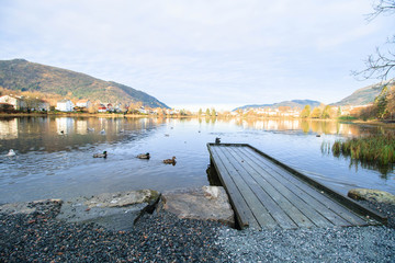 norway fjord winter city
