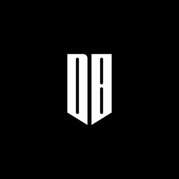 DB logo monogram with emblem style isolated on black background