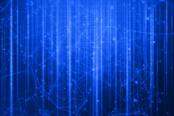 abstract futuristic universe cyber network server online, background illustration 3d rendering, ai cloud storage, technology robotic and system, atom cell plexus and science