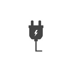 Obraz premium Vector icon electric plug on white isolated background.