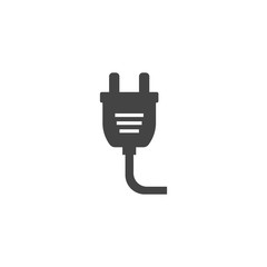 Obraz premium Vector icon electric plug on white isolated background.