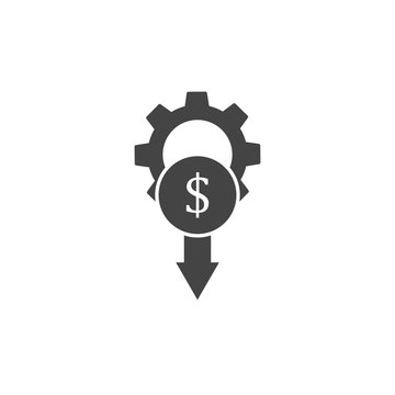 Cost reduction vector  icon on white isolated background.