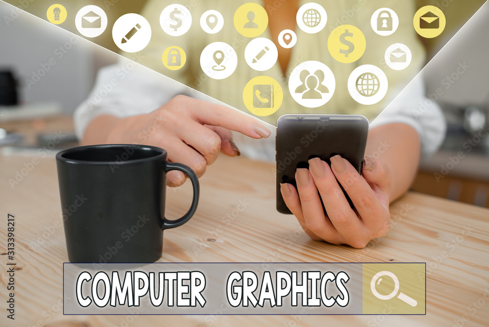 Poster word writing text computer graphics. business photo showcasing visual representations of data displa
