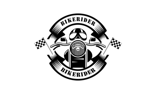 Bike motorcycle rider logo design. Motorcycle logo vector