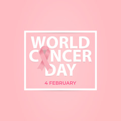 February 4, World Cancer Day with Pink Ribbon