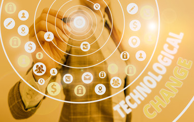 Word writing text Technological Change. Business photo showcasing increase in the efficiency of a product or process