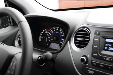 a modern dashboard in a car
