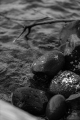 rocks on lake