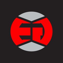 Obraz premium EG Logo monogram with piece circle ribbon style on red colors and black background