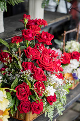  Alamy Multi Colored Roses Bouquets In Market Stall