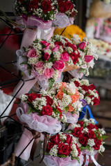  Alamy Multi Colored Roses Bouquets In Market Stall
