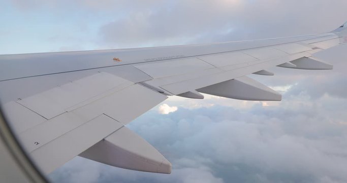 View from plane window dat high altitude