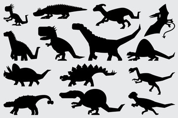 the illustration set of dinosaur.