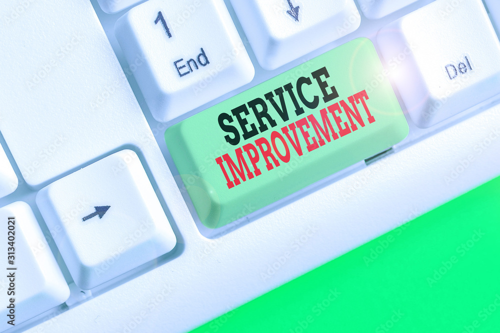 Poster conceptual hand writing showing service improvement. concept meaning continuous actions that lead to