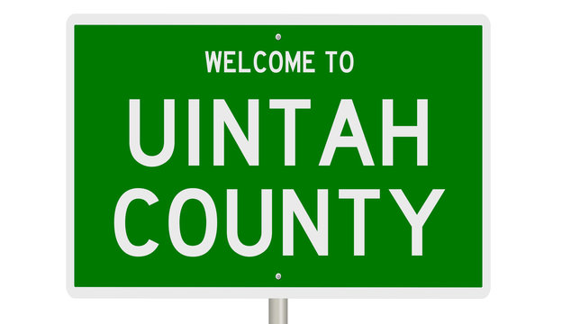 Rendering Of A Green 3d Highway Sign For Uintah County