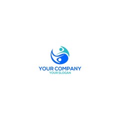 People Ying Yang Logo Design Vector
