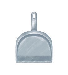 Dustpan. Hand painted illustration isolated in a white background.