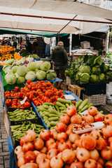 Famous turkish market with many fresh vegetables from farmers, Turkey