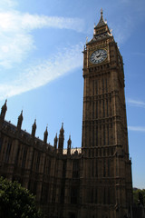 Fototapeta na wymiar Elizabeth Tower, commonly known as Big Ben, at the Palace of Westminster in London, United Kingdom
